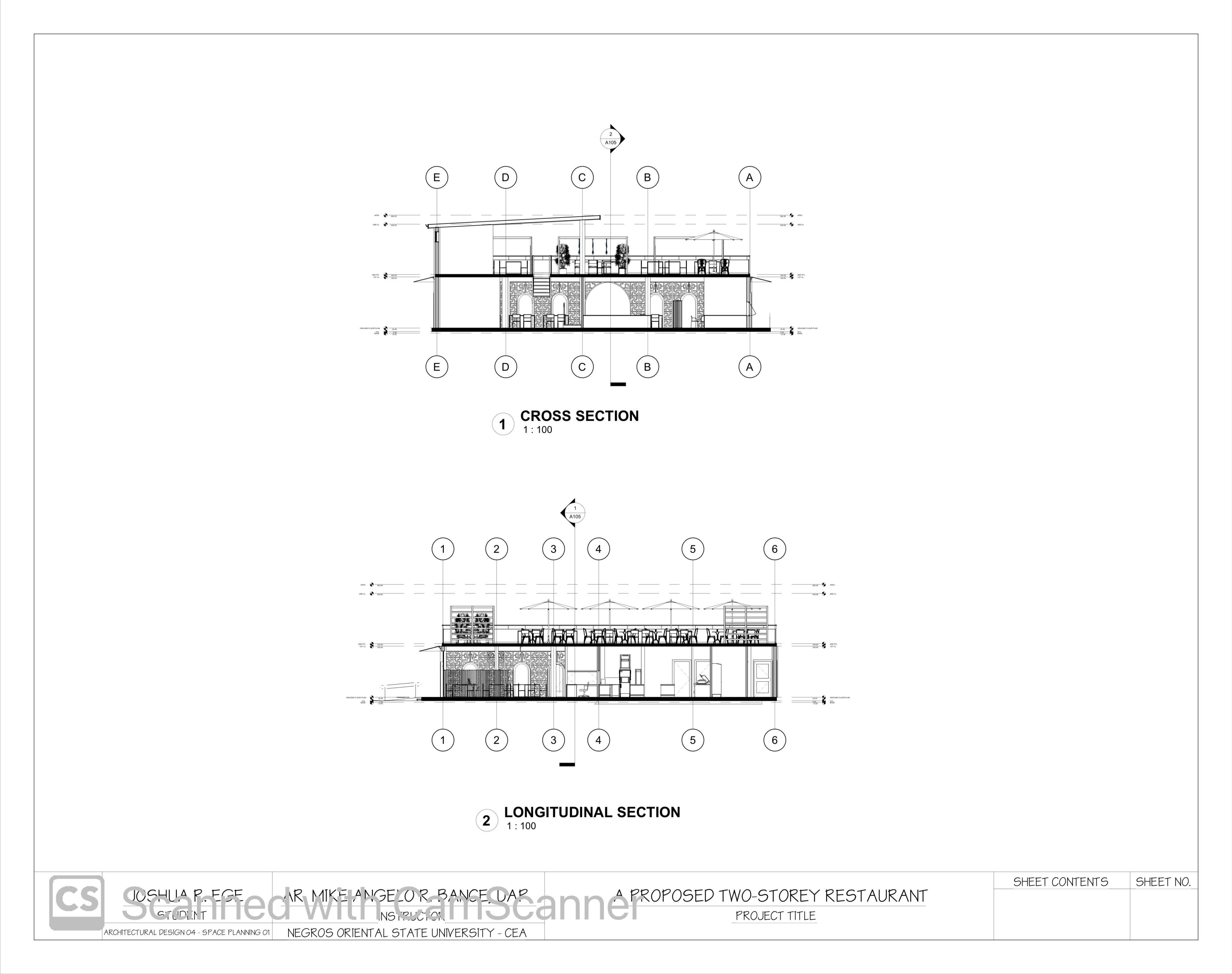 Cross Section and Longitudinal Section